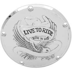 Capac derby Live To Ride cromat cu 5 găuri DRAG SPECIALTIES 33-0065CA Capac derby Live To Ride cromat cu 5 găuri DRAG SPECIALTIES 33-0065CA