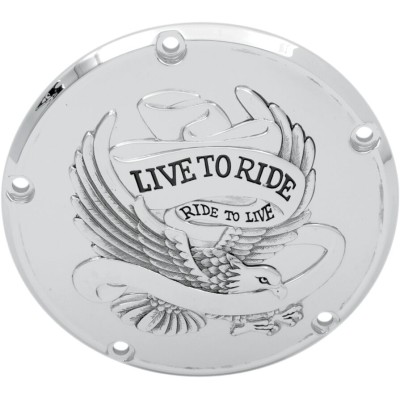 Capac derby Live To Ride cromat cu 5 găuri DRAG SPECIALTIES 33-0065CA Capac derby Live To Ride cromat cu 5 găuri DRAG SPECIALTIES 33-0065CA