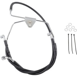 Linie de frână față din oțel inoxidabil cu acoperire din vinil negru DRAG SPECIALTIES 660411-BLK Linie de frână față din oțel inoxidabil cu acoperire din vinil negru DRAG SPECIALTIES 660411-BLK