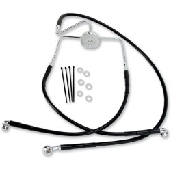 Linie de frână față din oțel inoxidabil cu acoperire din vinil negru DRAG SPECIALTIES 644410-BLK
