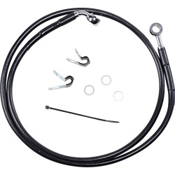 Linie de frână față acoperită cu vinil negru din oțel inoxidabil extinsă cu 8 Linie de frână față acoperită cu vinil negru din oțel inoxidabil extinsă cu 8