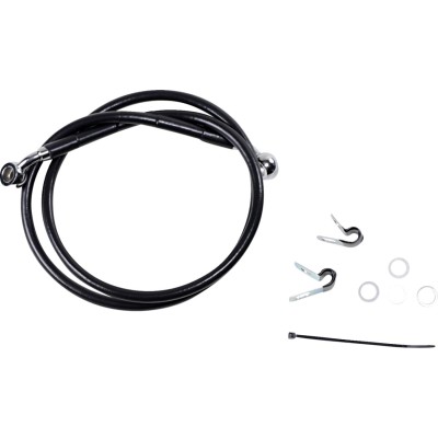 Linie de frână față din oțel inoxidabil cu acoperire din vinil negru DRAG SPECIALTIES 660310-BLK Linie de frână față din oțel inoxidabil cu acoperire din vinil negru DRAG SPECIALTIES 660310-BLK