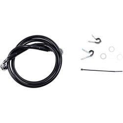 Linie de frână față din oțel inoxidabil cu acoperire din vinil negru DRAG SPECIALTIES 640210-BLK Linie de frână față din oțel inoxidabil cu acoperire din vinil negru DRAG SPECIALTIES 640210-BLK
