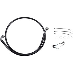 Linie de frână față din oțel inoxidabil cu acoperire din vinil negru DRAG SPECIALTIES 640112-BLK Linie de frână față din oțel inoxidabil cu acoperire din vinil negru DRAG SPECIALTIES 640112-BLK