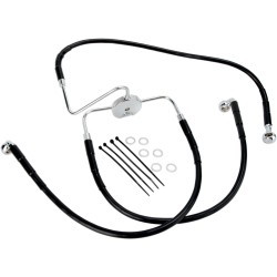 Linie de frână față din oțel inoxidabil cu acoperire din vinil negru DRAG SPECIALTIES 640116-BLK Linie de frână față din oțel inoxidabil cu acoperire din vinil negru DRAG SPECIALTIES 640116-BLK
