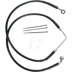 Linie de frână față din oțel inoxidabil cu acoperire din vinil negru DRAG SPECIALTIES 660328-BLK Linie de frână față din oțel inoxidabil cu acoperire din vinil negru DRAG SPECIALTIES 660328-BLK