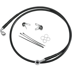 Linie de frână față din oțel inoxidabil cu acoperire din vinil negru DRAG SPECIALTIES 640115-BLK Linie de frână față din oțel inoxidabil cu acoperire din vinil negru DRAG SPECIALTIES 640115-BLK