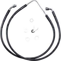 Linie de frână față din oțel inoxidabil cu acoperire din vinil negru DRAG SPECIALTIES 660322-BLK Linie de frână față din oțel inoxidabil cu acoperire din vinil negru DRAG SPECIALTIES 660322-BLK