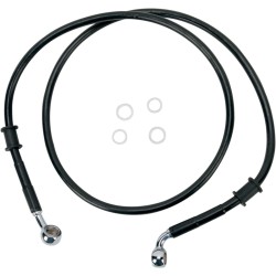 Linie de frână față din oțel inoxidabil cu acoperire din vinil negru DRAG SPECIALTIES 680210BLK Linie de frână față din oțel inoxidabil cu acoperire din vinil negru DRAG SPECIALTIES 680210BLK