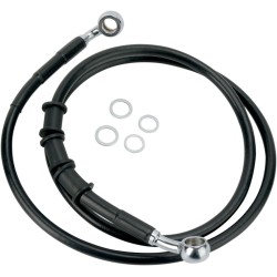 Linie de frână față din oțel inoxidabil cu înveliș din vinil negru DRAG SPECIALTIES 680214BLK