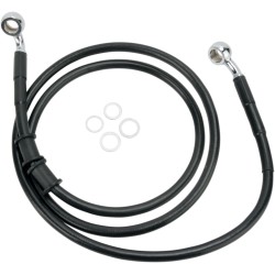 Linie de frână față din oțel inoxidabil cu acoperire din vinil negru DRAG SPECIALTIES 660335BLK Linie de frână față din oțel inoxidabil cu acoperire din vinil negru DRAG SPECIALTIES 660335BLK