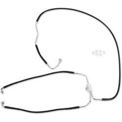 Linie de frână față inferioară din oțel inoxidabil cu acoperire din vinil negru DRAG SPECIALTIES 691183-BLK Linie de frână față inferioară din oțel inoxidabil cu acoperire din vinil negru DRAG SPECIALTIES 691183-BLK