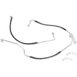 Linie de frână spate din oțel inoxidabil cu înveliș din vinil negru DRAG SPECIALTIES 640231-BLK Linie de frână spate din oțel inoxidabil cu înveliș din vinil negru DRAG SPECIALTIES 640231-BLK