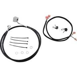 Linie de frână spate acoperită cu vinil negru din oțel inoxidabil DRAG SPECIALTIES 640220-BLK Linie de frână spate acoperită cu vinil negru din oțel inoxidabil DRAG SPECIALTIES 640220-BLK
