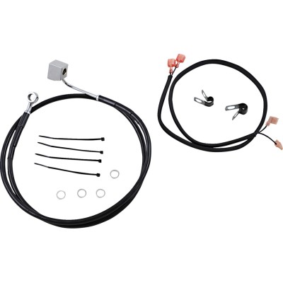 Linie de frână spate acoperită cu vinil negru din oțel inoxidabil DRAG SPECIALTIES 640220-BLK Linie de frână spate acoperită cu vinil negru din oțel inoxidabil DRAG SPECIALTIES 640220-BLK