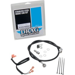 Linie de frână spate acoperită cu vinil negru din oțel inoxidabil DRAG SPECIALTIES 640222-BLK Linie de frână spate acoperită cu vinil negru din oțel inoxidabil DRAG SPECIALTIES 640222-BLK