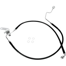 Linie de frână spate cu înveliș din vinil negru din oțel inoxidabil DRAG SPECIALTIES 640223-BLK Linie de frână spate cu înveliș din vinil negru din oțel inoxidabil DRAG SPECIALTIES 640223-BLK