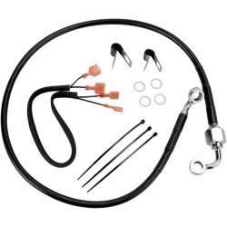 Linie de frână spate, acoperire din vinil negru, oțel inoxidabil DRAG SPECIALTIES 640320-BLK Linie de frână spate, acoperire din vinil negru, oțel inoxidabil DRAG SPECIALTIES 640320-BLK
