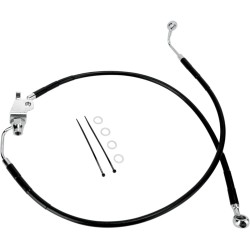 Linie de frână spate cu înveliș din vinil negru din oțel inoxidabil DRAG SPECIALTIES 660320-BLK Linie de frână spate cu înveliș din vinil negru din oțel inoxidabil DRAG SPECIALTIES 660320-BLK