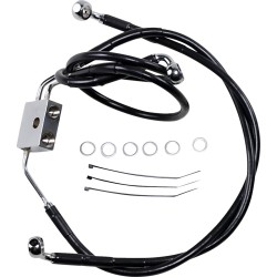 Furtun de frână din oțel inoxidabil cu acoperire neagră față/superior/inferior extins +8 Furtun de frână din oțel inoxidabil cu acoperire neagră față/superior/inferior extins +8