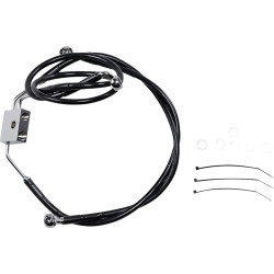 Furtun de frână din oțel inoxidabil cu înveliș negru față/superior/inferior extins +10 Furtun de frână din oțel inoxidabil cu înveliș negru față/superior/inferior extins +10
