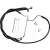 Set linie frână față cu lungime extinsă din vinil negru/oțel inoxidabil DRAG SPECIALTIES 614085-6BLK