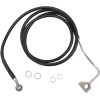 Set linie frână față cu lungime extinsă din vinil negru/oțel inoxidabil DRAG SPECIALTIES 614220-4BLK
