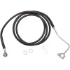 Set linie de frână față cu lungime extinsă din vinil negru/oțel inoxidabil DRAG SPECIALTIES 614220-6BLK