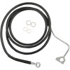 Set pentru linia de frână față cu lungime extinsă din vinil negru/oțel inoxidabil DRAG SPECIALTIES 614220-8BLK