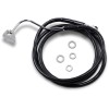 Set linie frână față cu lungime extinsă din vinil negru/oțel inoxidabil DRAG SPECIALTIES 614220-10BLK