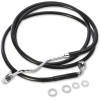 Set furtun de frână prelungit față superior vinil negru/oțel inoxidabil + 6