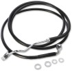Set furtun de frână prelungit față superior vinil negru/oțel inoxidabil + 6 Set furtun de frână prelungit față superior vinil negru/oțel inoxidabil + 6