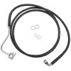 Set furtun de frână prelungit față superior vinil negru/oțel inoxidabil + 8