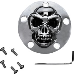 Capac puncte cu craniu 3-D crom 5 găuri DRAG SPECIALTIES 30-0181-BC-222 Capac puncte cu craniu 3-D crom 5 găuri DRAG SPECIALTIES 30-0181-BC-222