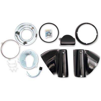 Set nacelă far pentru far de 7 inch negru DRAG SPECIALTIES L20-0629GB