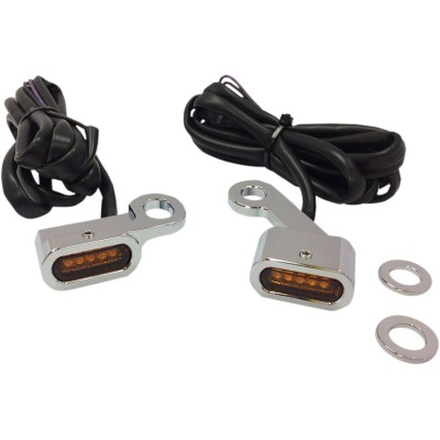 Lumini de semnalizare pentru ghidon crom/chihlimbar LED DRAG SPECIALTIES L22-0231CAENU Lumini de semnalizare pentru ghidon crom/chihlimbar LED DRAG SPECIALTIES L22-0231CAENU