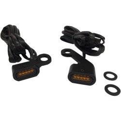 Lumini de semnalizare pentru ghidon negre/chihlimbar LED DRAG SPECIALTIES L22-0232MBAENU