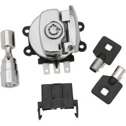 Cheie de contact laterală cu balama cromată cu blocare pentru furcă DRAG SPECIALTIES 21-0209K Cheie de contact laterală cu balama cromată cu blocare pentru furcă DRAG SPECIALTIES 21-0209K