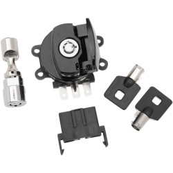 Cheie de contact laterală cu balama, negru lucios, cu blocare furcă DRAG SPECIALTIES 21-0209GBK Cheie de contact laterală cu balama, negru lucios, cu blocare furcă DRAG SPECIALTIES 21-0209GBK