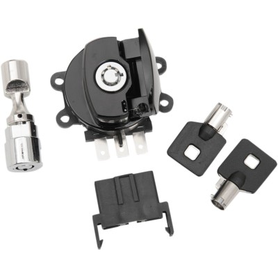 Cheie de contact laterală cu balama, negru lucios, cu blocare furcă DRAG SPECIALTIES 21-0209GBK Cheie de contact laterală cu balama, negru lucios, cu blocare furcă DRAG SPECIALTIES 21-0209GBK