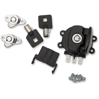 Cheie de contact cu balama laterală neagră DRAG SPECIALTIES E21-0209GB/45