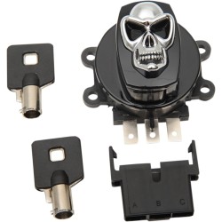 Cheie de contact craniu lucios negru DRAG SPECIALTIES 21-0209GBSKD Cheie de contact craniu lucios negru DRAG SPECIALTIES 21-0209GBSKD
