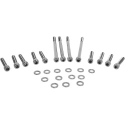 Set de șuruburi pentru acoperire principală cu cap cromat negru KNURLED DRAG SPECIALTIES MK672BK Set de șuruburi pentru acoperire principală cu cap cromat negru KNURLED DRAG SPECIALTIES MK672BK