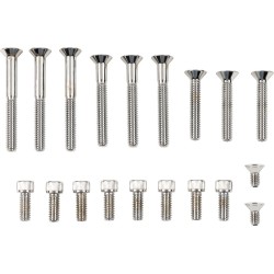 Set de șuruburi cromate cu striații pentru capac lateral DRAG SPECIALTIES MK696 Set de șuruburi cromate cu striații pentru capac lateral DRAG SPECIALTIES MK696