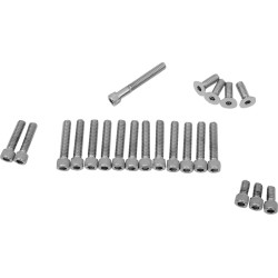 Set de șuruburi cromate cu cap hexagonal pentru capac principal/cameră cu striații DRAG SPECIALTIES MK136 Set de șuruburi cromate cu cap hexagonal pentru capac principal/cameră cu striații DRAG SPECIALTIES MK136