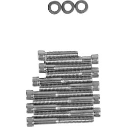 Set de șuruburi cromate pentru capacul axului cu came cu striații DRAG SPECIALTIES MK249 Set de șuruburi cromate pentru capacul axului cu came cu striații DRAG SPECIALTIES MK249