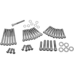 Set de șuruburi cromate cu cap tip socket pentru capac principal/cameră cu striații DRAG SPECIALTIES MK188 Set de șuruburi cromate cu cap tip socket pentru capac principal/cameră cu striații DRAG SPECIALTIES MK188