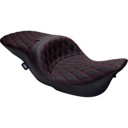 Șa Freedom Tour, Bk DD cu cusătură roșie vinil, FLHT/R/X,FLHTC/U/G DRAG SPECIALTIES 08011507-4676D