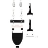 Set montaj spate și arc pentru șa față bolt-on oțel negru DRAG SPECIALTIES 0820-0060