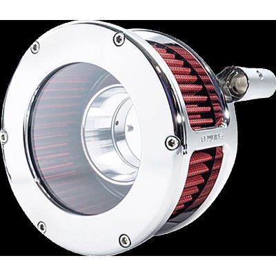 Filtru de aer BA clear cover chrome/red TC,08-17 TOUR FEULING PARTS 5458 Filtru de aer BA clear cover chrome/red TC,08-17 TOUR FEULING PARTS 5458